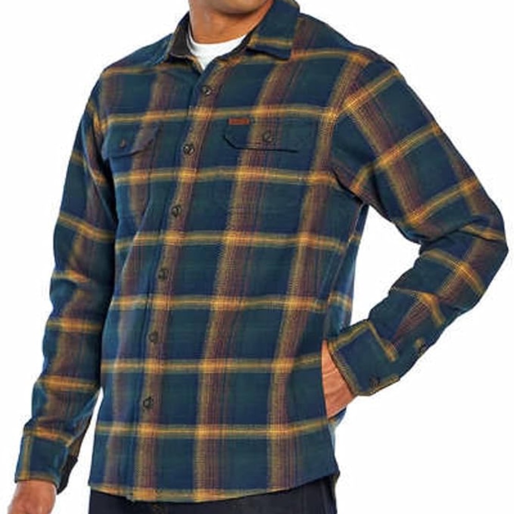 ORVIS Double Brushed Heavy Flannel Shirt Jacket with Pockets Size L